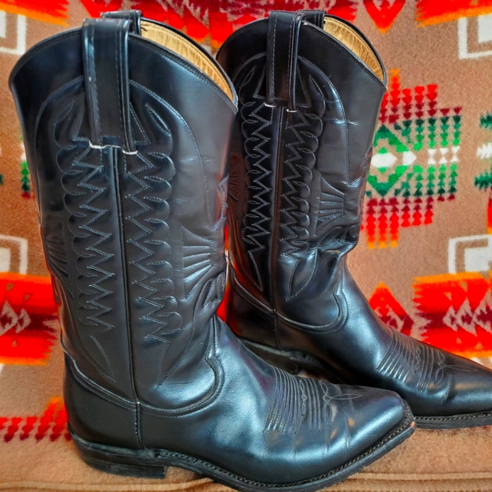 Vintage Black Cowboy Boots
